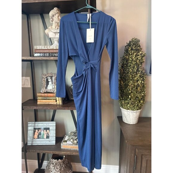 Significant Other Audrey Midi Dress Indigo Womens Size 6 - Picture 6 of 12